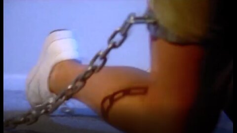 Girl Leg Chained To Wall By Thigh Cuff
