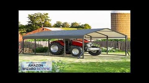 Carport 12x20 FT Metal Carport with Enhanced Base Outdoor Heavy Duty Garage Review