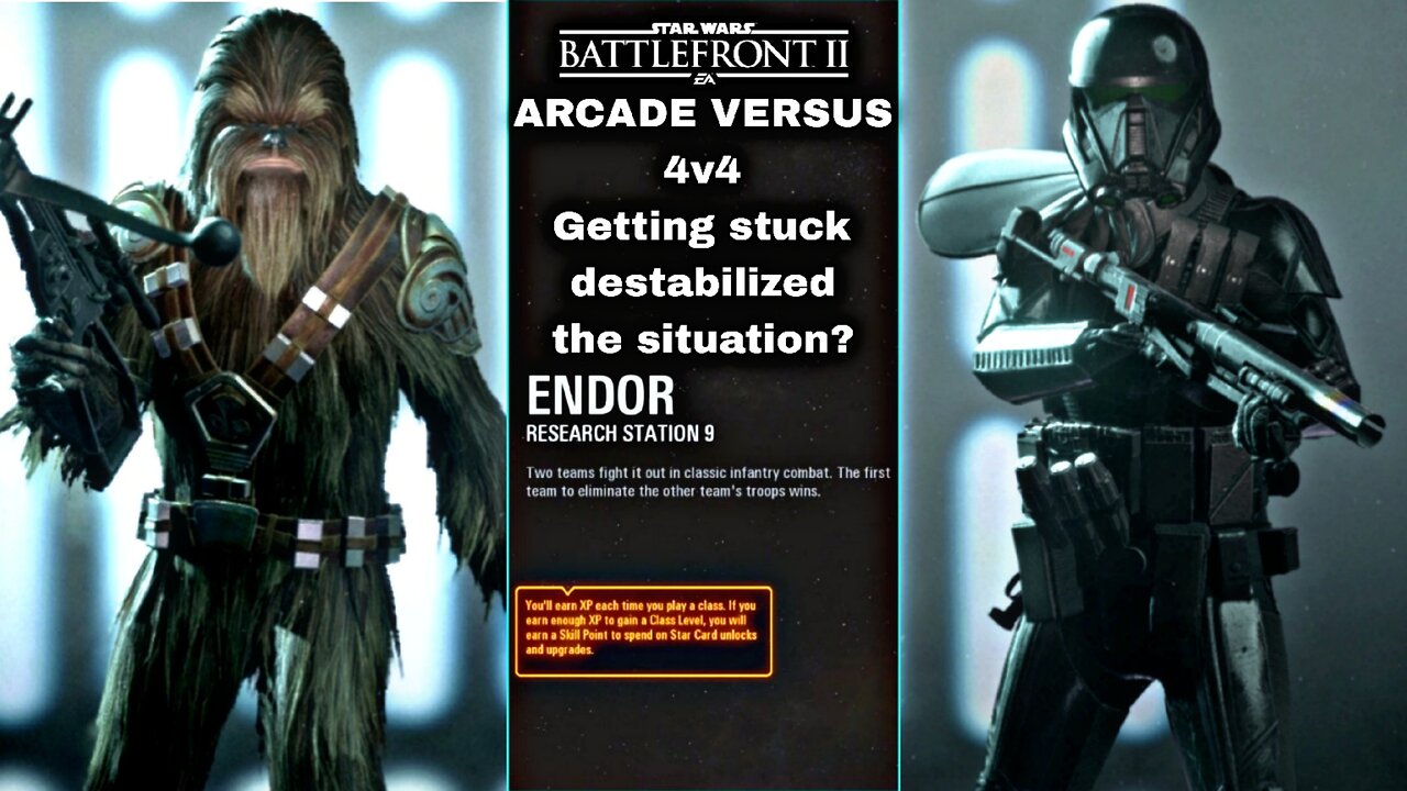 XB1 Star Wars Battlefront 2 G304, 2P local splitscreen Arcade on Research Station 9, Wookie Warrior!