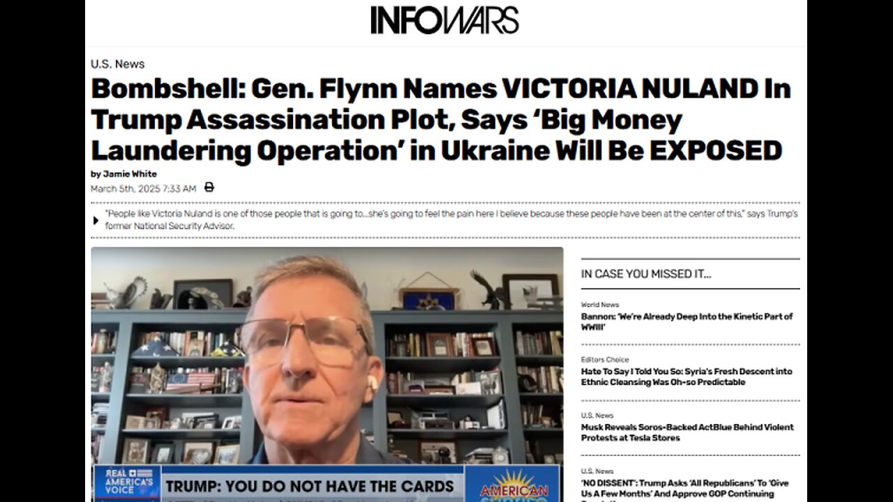 General Mike Flynn names VICTORIA NULAND as one of the people behind the Trump Assassination attempt in Butler last year.