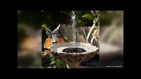 Solar Fountain, Solar Powered Bird Bath Fountain Pump with 4 Nozzles 1.4W Review