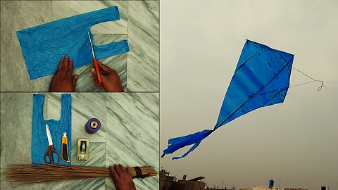 Plastic bag kite making and flying tutorial - Shopping Bag Kite Creations