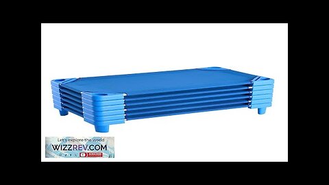 Stackable Kiddie Cot 42" x 23" Daycare Nap Cots for Kids Blue Review