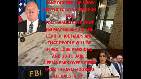 FEMA fires 4 over the 59M for housing illegals, Homan looking into the leaks, Tulsi vote delayed...