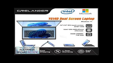 CRELANDER 14 "10.5"Yoga Laptop Intel 12th Gen N95 Processor M2 SSD 2K Review