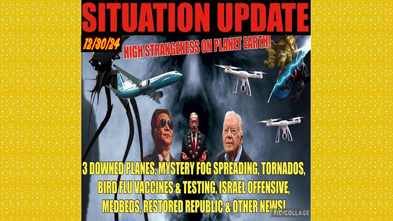 SITUATION UPDATE 12/30/24 - 3 Downed Planes, Mystery Fog, Drones, Bird Flu Vax/Testing, Israel Offensive