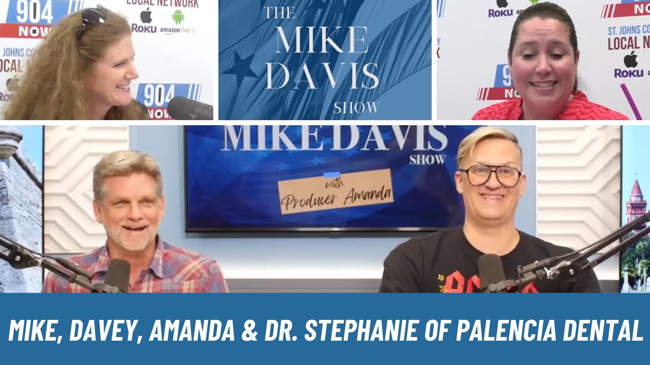 Mike, Davey and Producer Amanda with Dr. Stephanie of Palencia Dental