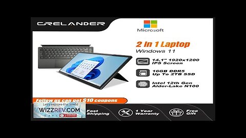 CRELANDER 14 Inch 2in1 Tablet Pc Touchscreen Notebook Intel N100 Mini PC Review