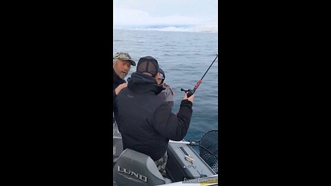 His first and biggest lake trout ever!