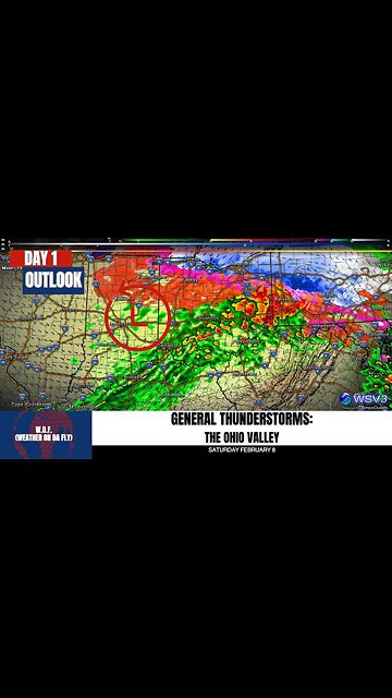 🌩️ Thunderstorms Possible in Ohio Valley Today! 2/8/25 #shorts #weather