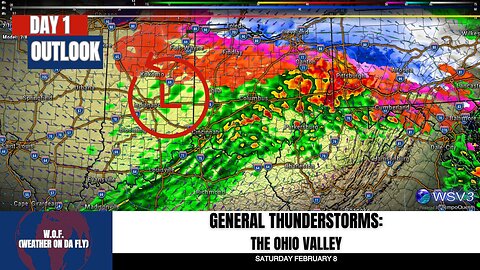 🌩️ Thunderstorms Possible in Ohio Valley Today! 2/8/25 #shorts #weather