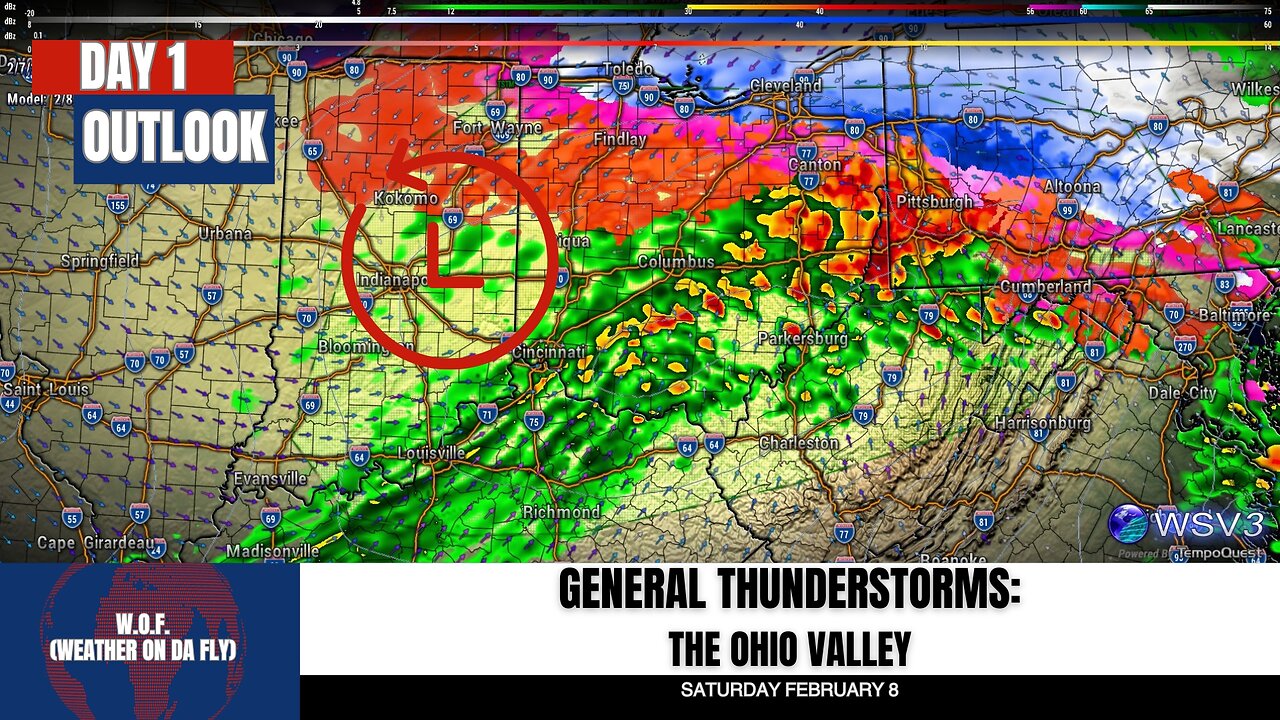 🌩️ Thunderstorms Possible in Ohio Valley Today! 2/8/25 #shorts #weather
