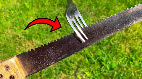 How to Sharpen a Saw on Wood in 5 minutes Using a Fork