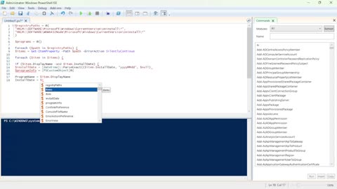 PowerShell Script to Get Installation Date and Time of Installed Programs