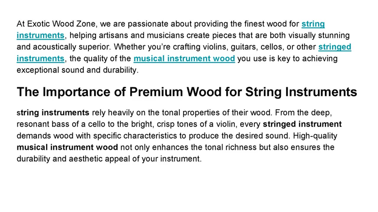 Crafting Excellence with Exotic Wood Zone: Premium Wood for String Instruments