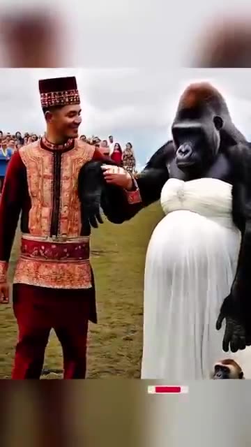 Gorilla Wearing Wedding Dress Causes Stir In Village #nature #animals #explore #happy #love #funny