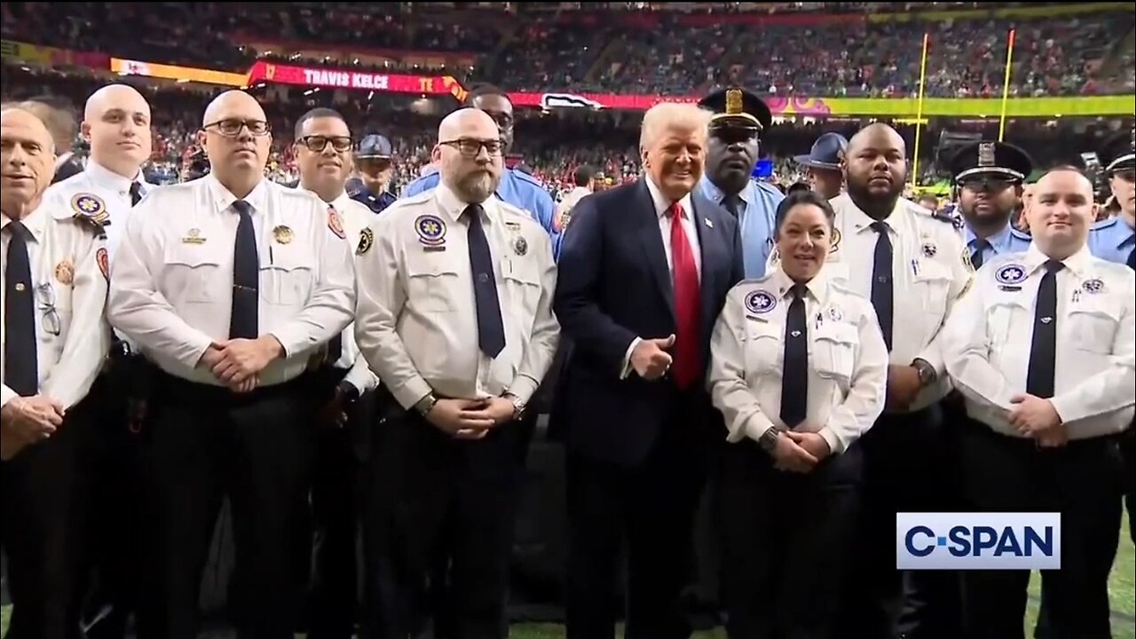 Trump Arrives At The Super Bowl