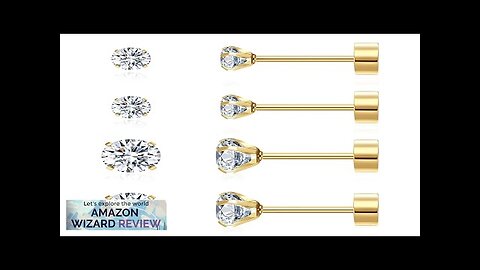 2 Pairs Flat Back Earrings for Women Multipack 18K Gold Earrings Review