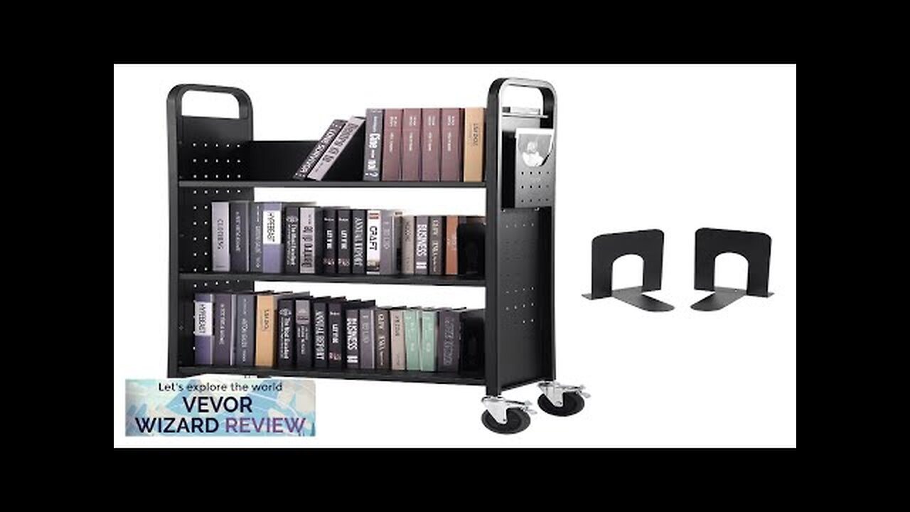 VEVOR Book Cart 330 lbs Library Cart 31.1" x 15.2" x 49.2" Review