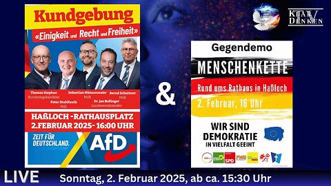 🔵💥LIVE aus Haßloch - Kundgebung: >>Einigkeit und Recht und Freiheit<< und Gegendemo💥