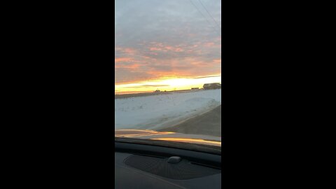 Snowy sunset in Indiana