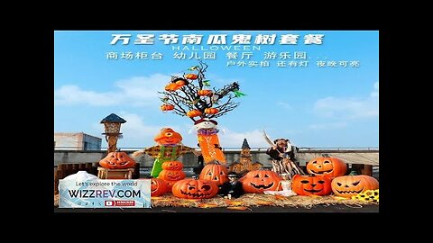 Halloween pumpkin lantern ghost tree set large hotel decoration scene Meichen outdoor Review