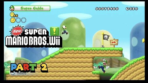 New Super Mario Bros. Wii: Super Guide (Wii) - World 1 (Part 2/NO COMMENTARY)