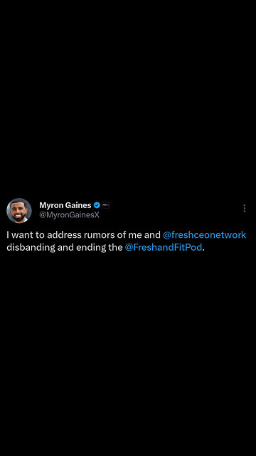 Myron Gaines addresses rumors of him & Fresh having parted ways