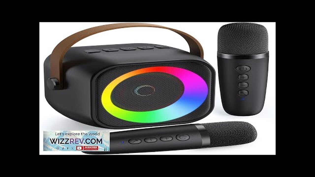 Mini Karaoke Machine Portable Bluetooth Karaoke Speaker with 2 Wireless ...
