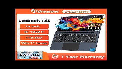 Adreamer 16 Inch Notebook 2560x1600 IPS Display Intel i5-1240P 16GB DDR4 1TB Review