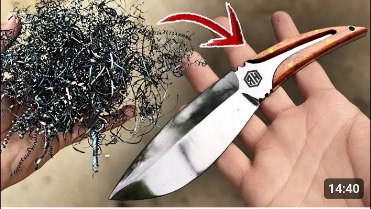 Lathe Shavings Turned Into A Sharp Knife