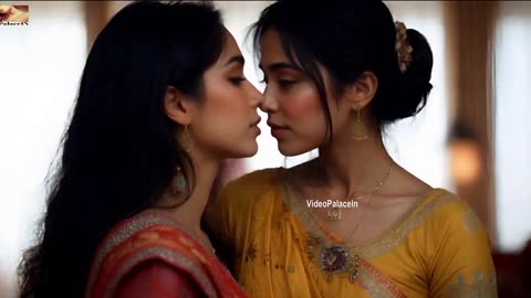 Beautiful AI lesbian friends kissing romance - VideoPalaceIn