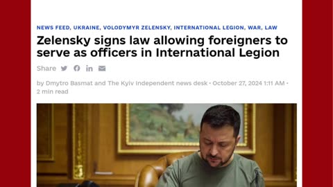 Zelensky signs law ALLOWING US CITIZENS to enlist in Ukraine Army