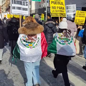 Marchando en apoyo de México, Palestina, migrantes, etc..