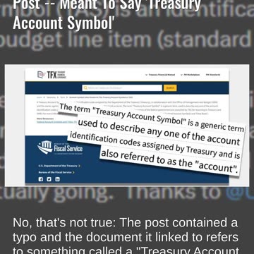 Fact Check: 'Treasury Access Symbol' Did NOT Exist Before DOGE Post -- 'Treasury Account Symbol'
