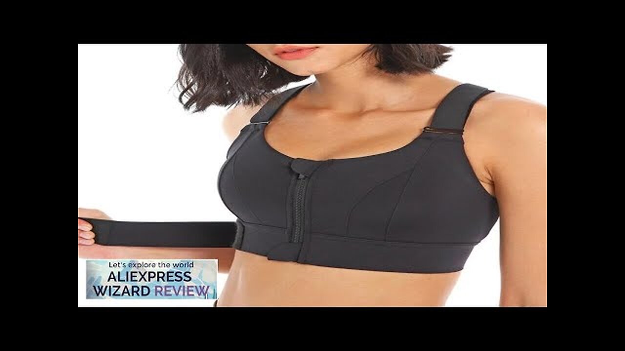 Women Sports Bras Tights Crop Top Yoga Vest Front Zipper Plus Size Review