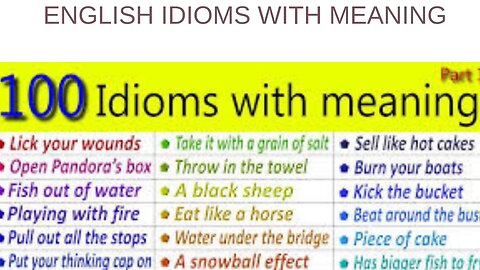 English idioms with meaning