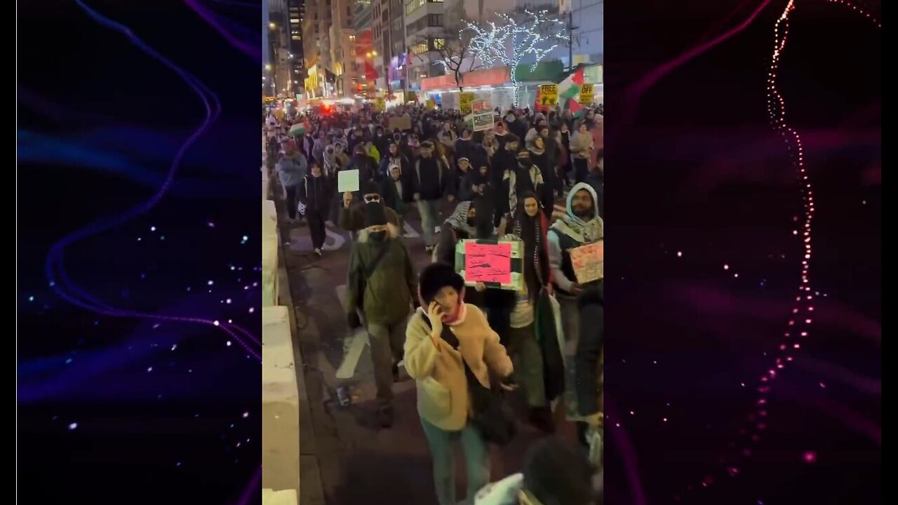 💥MASSIVE Protest in Manhattan last night, chanting "Globalize the intifada!"