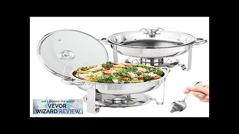 VEVOR 2-Pack Round Chafing Dish Set with Full-Size 4Qt Pan Glass Lid Review