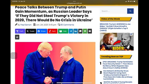 Putin Says ‘If They Did Not Steal Trump’s Victory in 2020, There Would Be No Crisis in Ukraine’