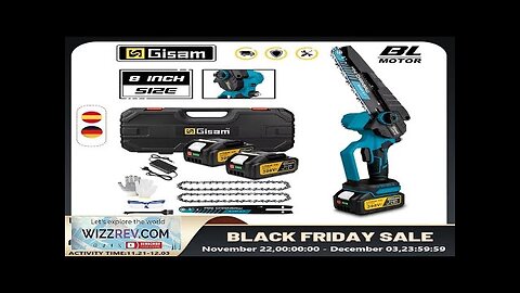 Gisam 8 Inch Brushless Electric Chainsaw Cordless Electric Saw Woodworking Garden Pruning Review