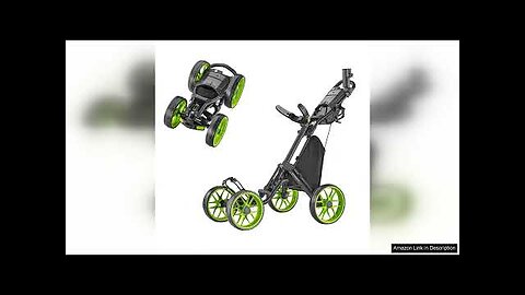 CaddyTek 4 Wheel Golf Push Cart - Caddycruiser One Version 8 1-Click Review