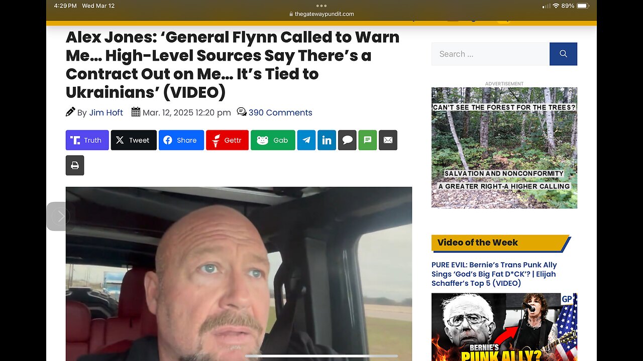 Alex Jones: ‘General Flynn Called to Warn Me… High-Level Sources Say There’s a Contract Out on Me…
