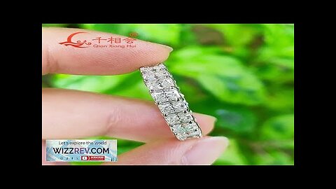 3x4 radiant cut Stone Eternity Band Wedding white moissanite 925 Sterling Silver Review