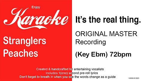 Stranglers - Peaches (Ebm) 72bpm (2025) Karaoke