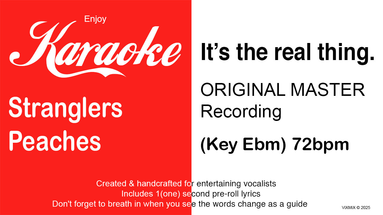 Stranglers - Peaches (Ebm) 72bpm (2025) Karaoke