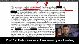 Proof Matt Gaetz is innocent and was framed by Joel Greenberg