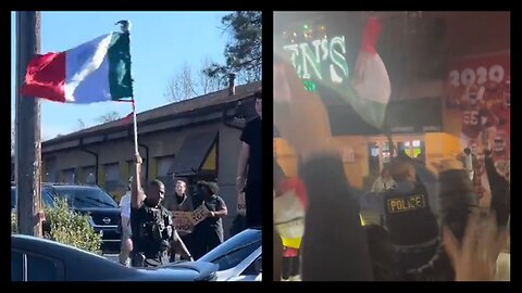 Police Officers Waving Mexican Flags At Protests