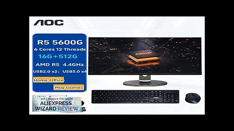 AOC All-in-one Computer 23.8-inch AMD 5600G 16G 512G Desktop Gaming PC AIO Review