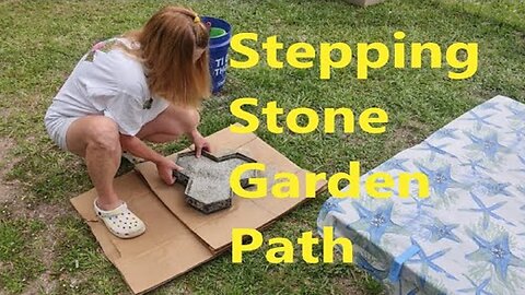 DIY stepping stone easy garden/patio path making